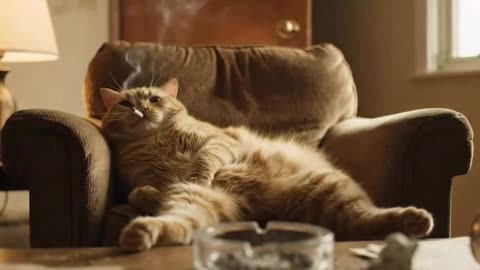 Cat smoking