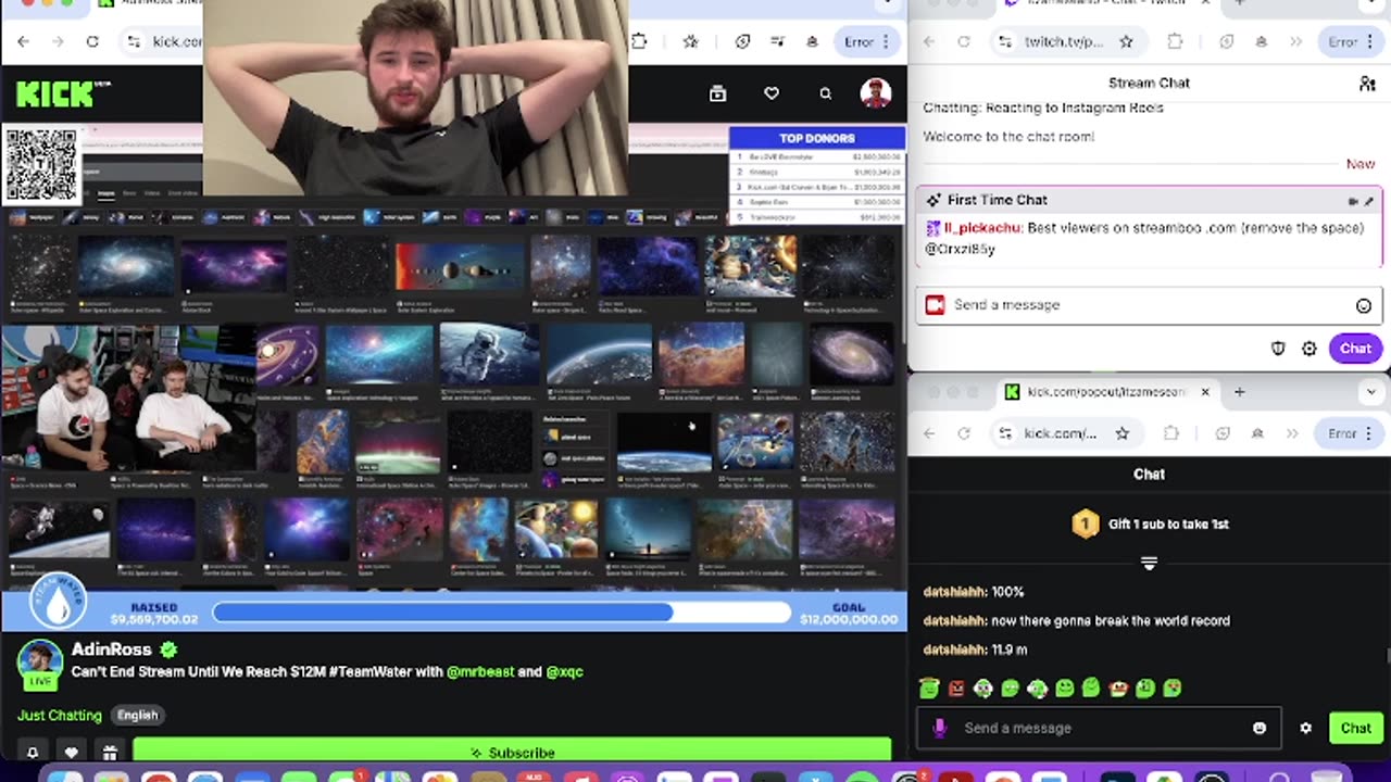 Mr. Beast Adin XQC Watch Party Live Reaction!