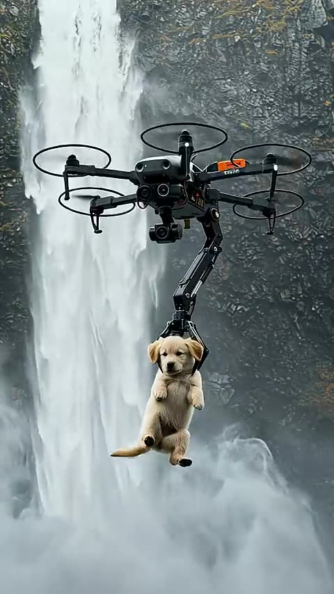 Drone Rescues Golden Retriever Puppy