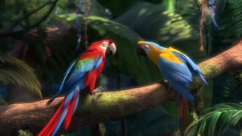 Tropical Salsa Show: Colorful Parrots Dance in the Rainforest!
