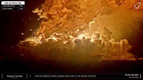 SpaceX Starship explodes during static fire test.