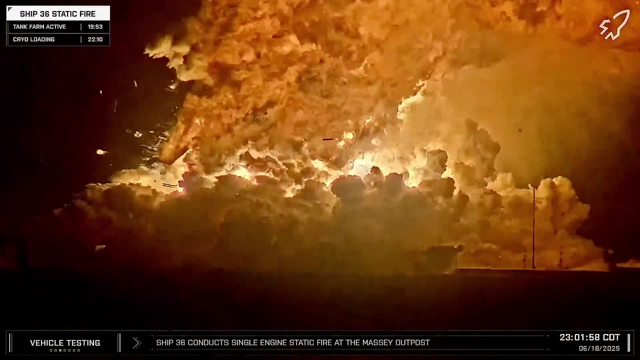 SpaceX Starship explodes during static fire test.