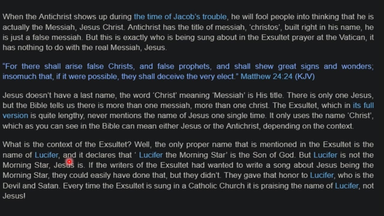 Vatican Declared To The Entire World That Lucifer is god