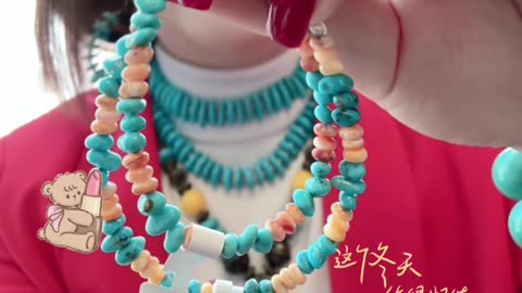 20250729-3 Natural Original Sterling Treatment Sleeping Beauty Turquoise Red Spiny Oyster Chain