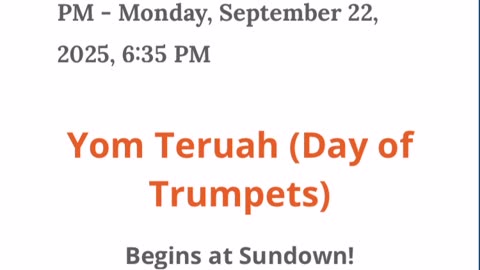 Yom Teruah - 2025