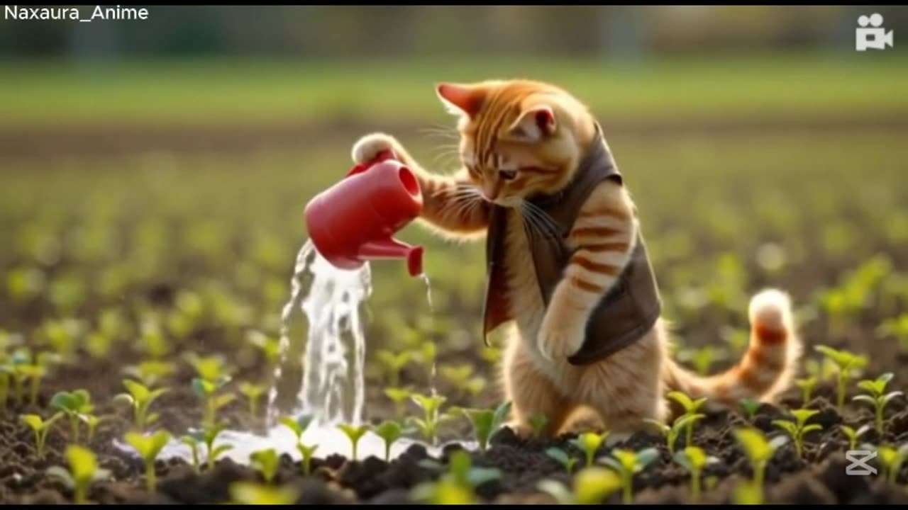 tabby cat harvesting in golden fields | peaceful countryside vibes #cat