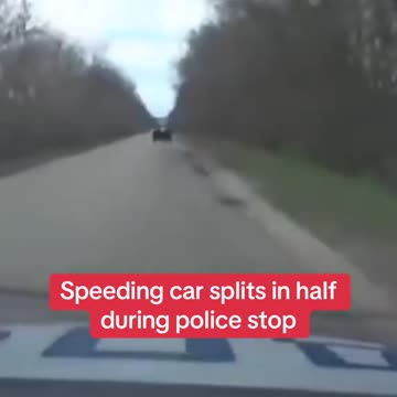 Speeding car splits in half during police stop #policechase #policestop