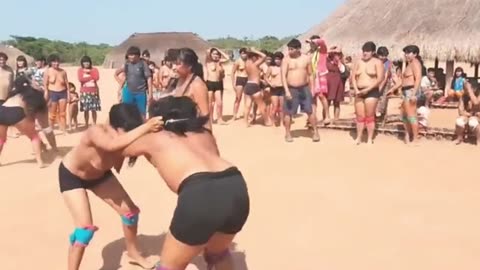 Baby fighting called as Huka Huka. Here is Huka Huka female Khuikuro.