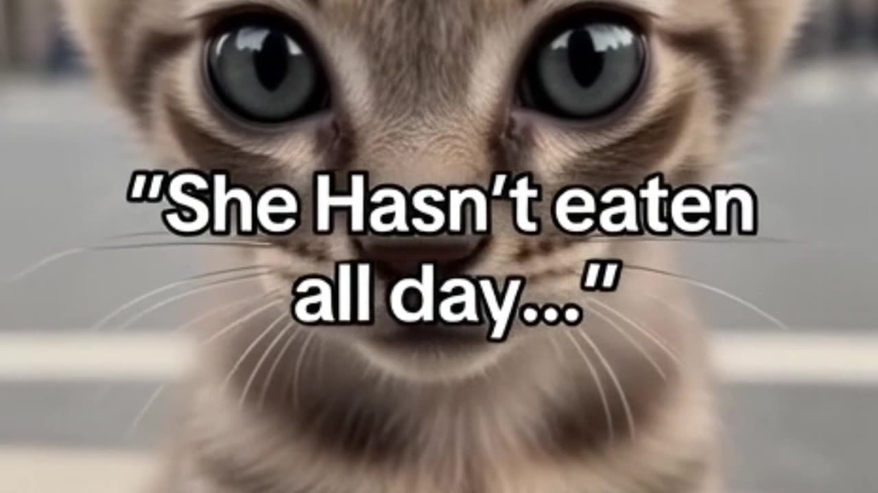 Stray Kitten’s First Meal Will Make You Cry 🥺💔➡️❤️ #Shorts