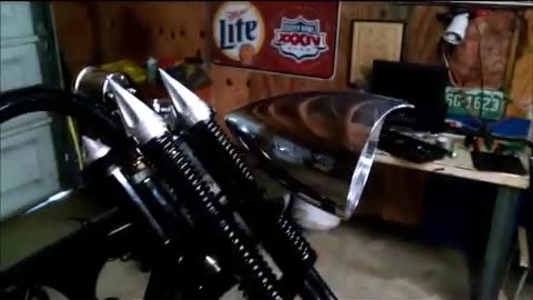 CUSTOM HARLEY CHOPPER BETTER HEADLIGHT MOUNT