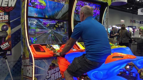 Racing For Tickets In Jackpot Racer by Raw Thrills (IAAPA 2025)