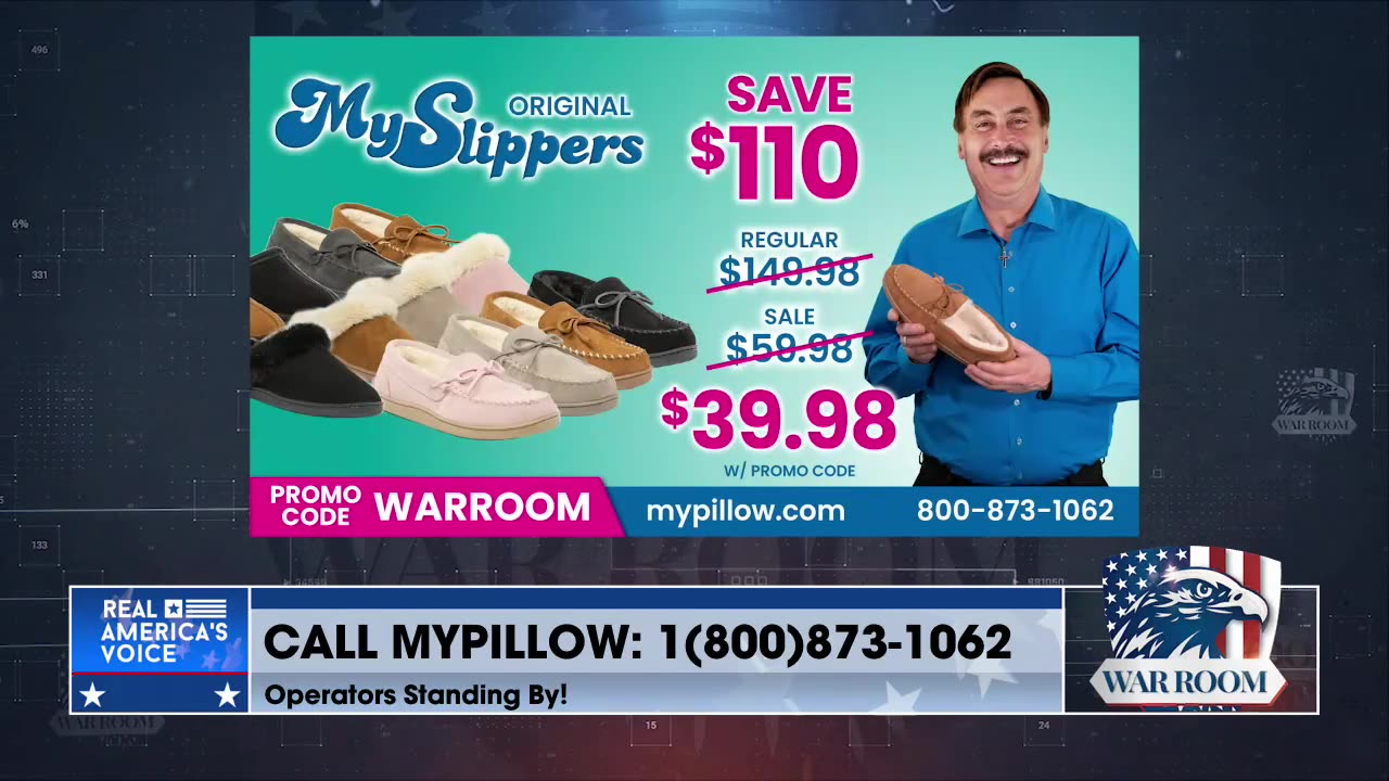 SAVE $110 | MyPillow WarRoom Slipper Special