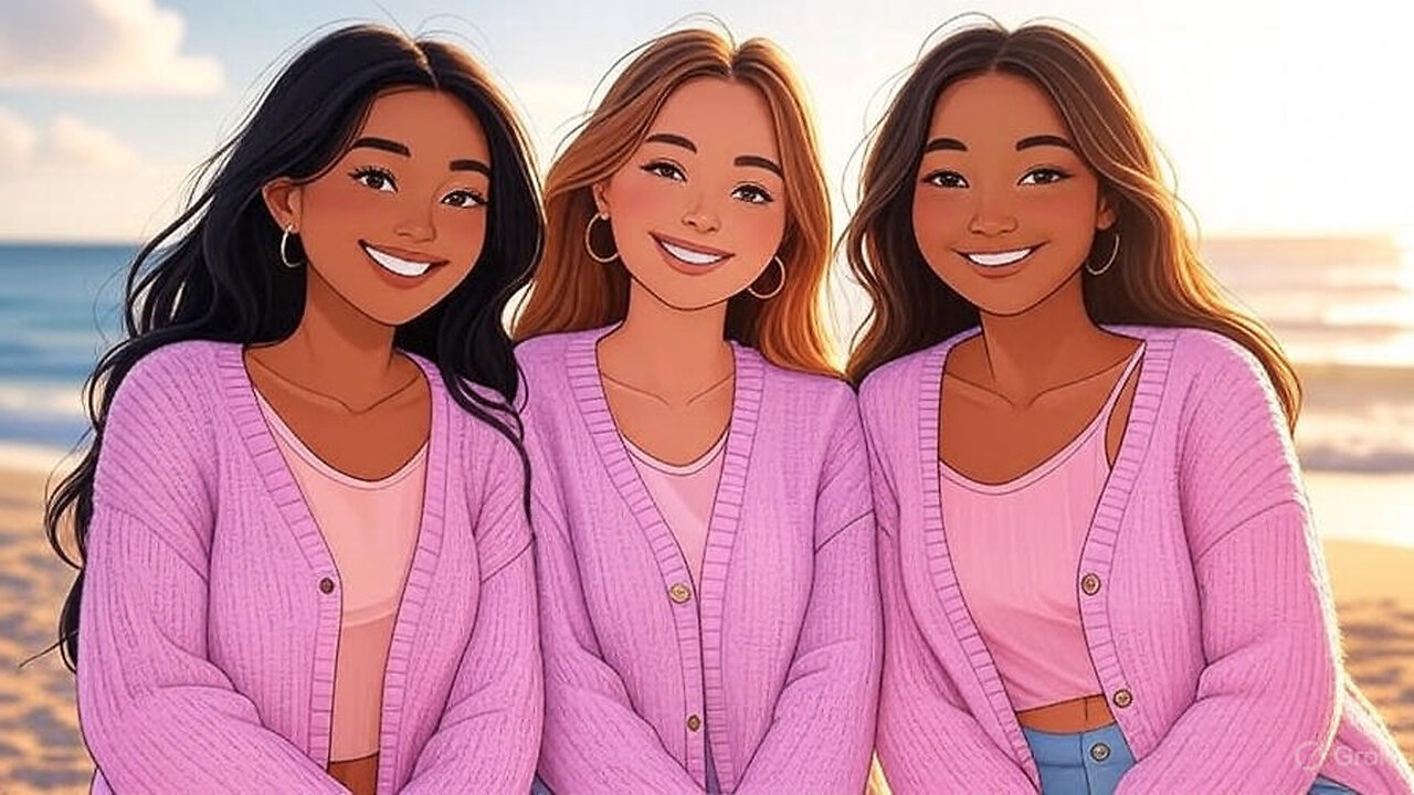 "Beach Day Vibes: Girls' Fun in the Sun! 🌊☀️"