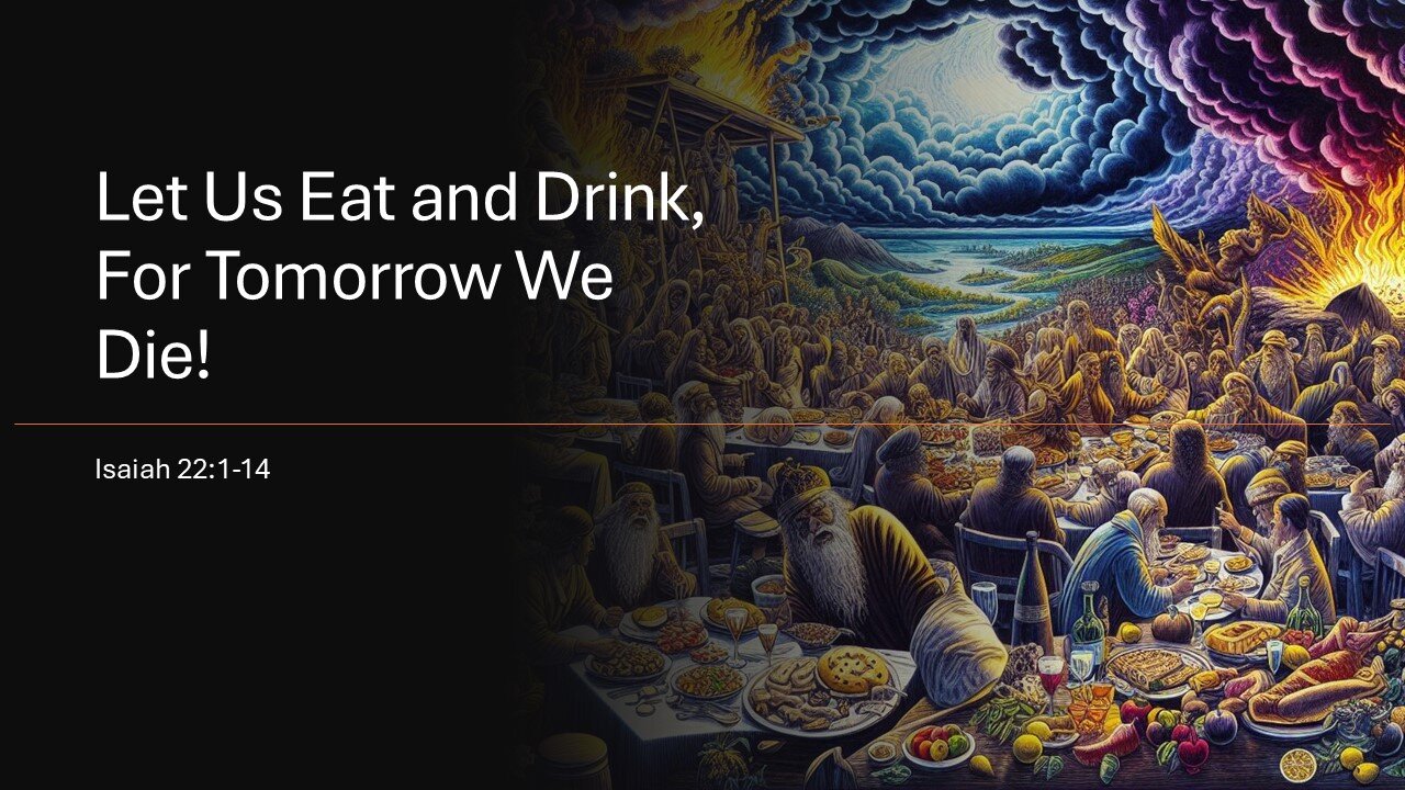 May 4, 2025 - "Let Us Eat and Drink, For Tomorrow We Die!" (Isaiah 22:1-14)