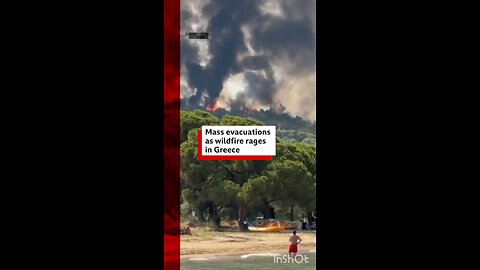 Mass evacuations as wildfire rages in the Greek island of Crete.