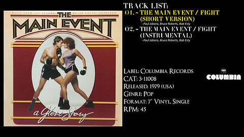 Barbra Streisand – The Main Event Fight (Full Record) - 1979 - CAT.# 3-11008