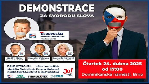 Za svobodu slova - Tomio Okamura, Radim Fiala, J. Foldyna, L. Šafránková, Vondráček, Šichtařová aj.