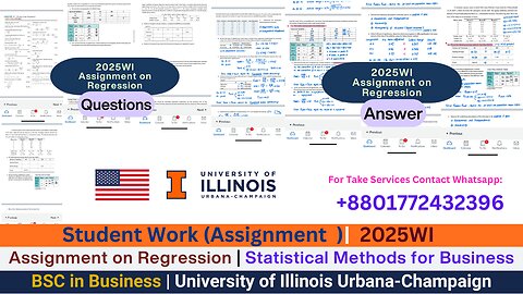 Student Work(Assignment )|2025WI Assignment–Statistical Analysis| Business Program work video|UIUC