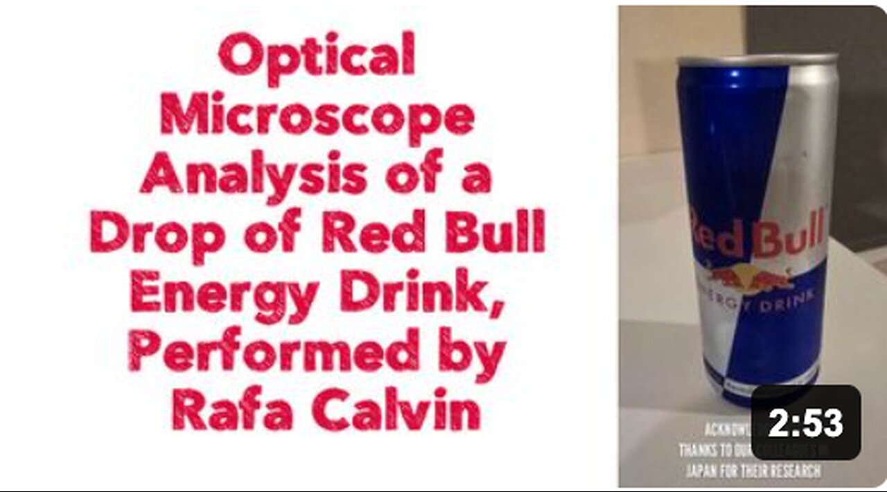 Optical Microscope Analysis of a Drop of Red Bull Energy Drink, Performed by Rafa Calvin | La Quinta Columna