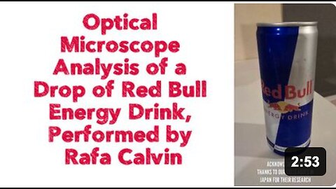 Optical Microscope Analysis of a Drop of Red Bull Energy Drink, Performed by Rafa Calvin | La Quinta Columna
