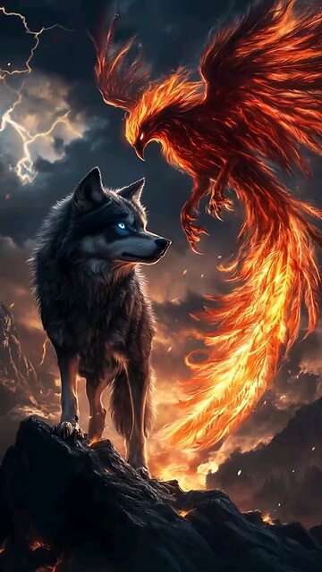 AI Fusion | Wolf & Golden Eagle