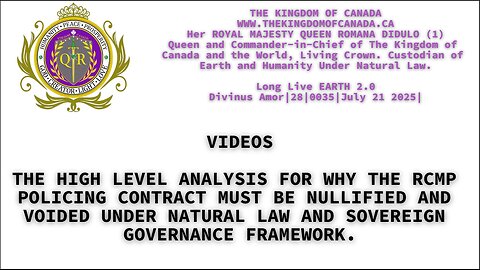THE HIGH LEVEL ANALYSIS FOR WHY THE RCMP POLICING CONTRACT MUST BE NULLIFIED