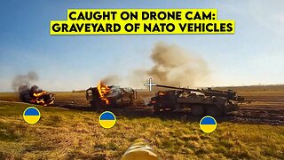 Russian FPV Drones Obliterate Ukrainian Armored Convoy and NATO Vehicles!