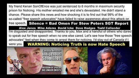 Dollar Vigilante Victor Hugo Warn SonOfEnos Silence Bad Omen For Stew Peters SGT Report David Icke