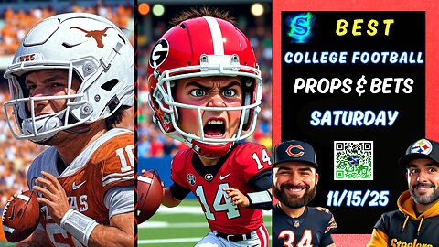 College Football Week 12 PICKS | Georgia vs Texas, Alabama vs Oklahoma | CFB PROPS and BETS | 11/15