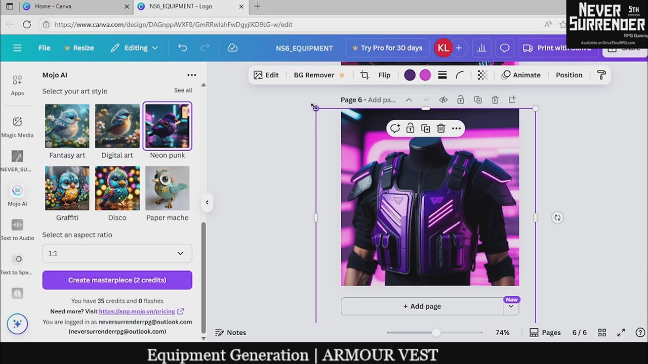 Equipment Generation | ARMOUR VEST