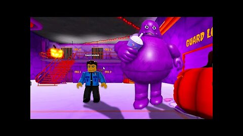 Escaping from a GRIMACE BARRY'S PRISON RUN! And BECAME a GRIMACE COP