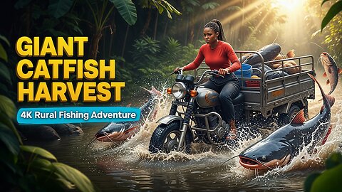 “Unbelievable Giant Catfish Harvest – Stunning 4K Rural Fishing Adventure”#bushcraft