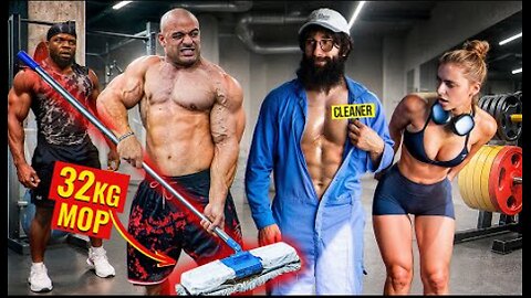 ELITE Powerlifter ANATOLY Use 32kg Mop | Pretended to be a CLEANER in a GYM #43
