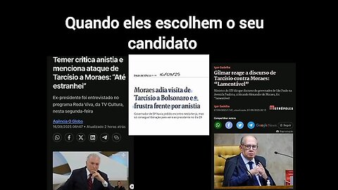 O candidato dos rabugentos pelegos. O candidato dos bolsonaristas.