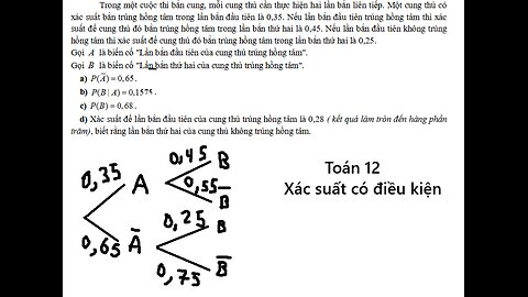 Sở Hải Dương: Trong một cuộc thi bắn cung, mỗi cung thủ cần thực hiện hai lần bắn liên tiếp. Một