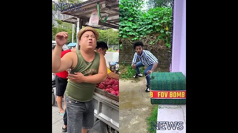 The boy tries to explode a bomb. Meanwhile, someone else is having fun with another person.