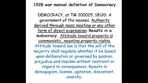 Democracy Freedom It equals Slavery - Mob Rule