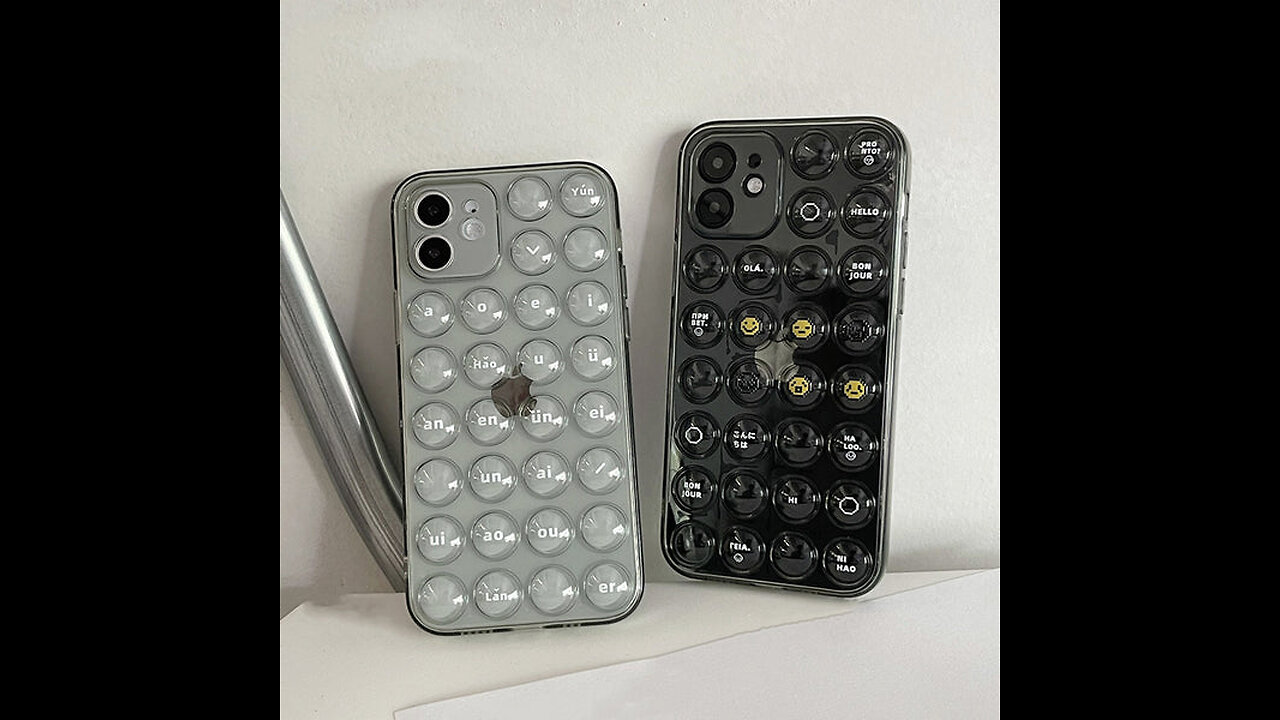 Stress Relief Clear Push Pop Bubble Phone Case, for iPhone 12_13 Series
