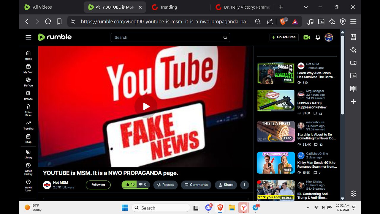 YOUTUBE MSM NWO messaging system