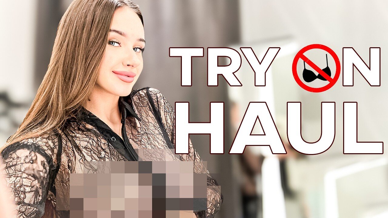 [4K] TRY ON HAUL IN MALL | GET READY WITH ALISA | NO BRA CHALLENGE WITH SHEER TRANPARENT TOPS