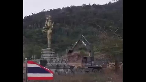 The Thai army demolished a statue of a Hindu deity erected by Cambodia.