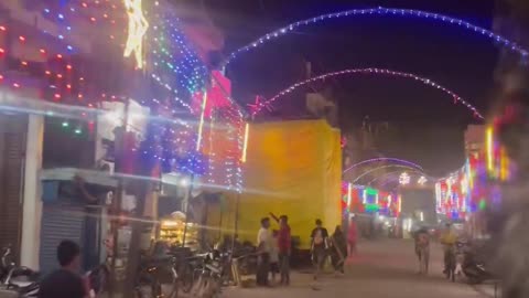 Durga Pooja Pixel light decoration