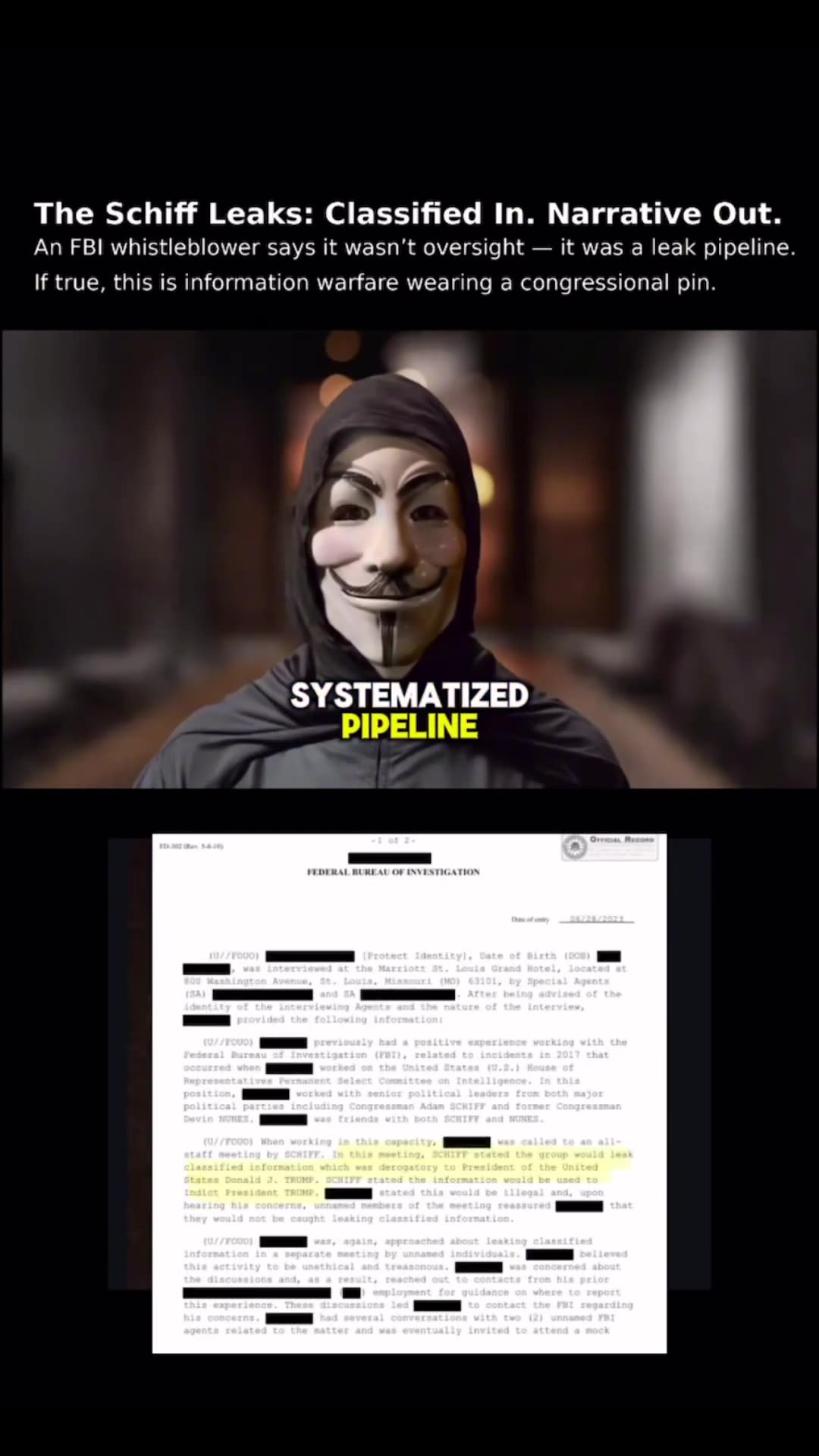 Adam Schiffs leaks: "Treasonous and Illegal"?