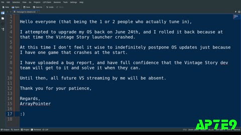 ArrayPointer's Almost Vanilla Vintage Story E6.1 - a hiccup