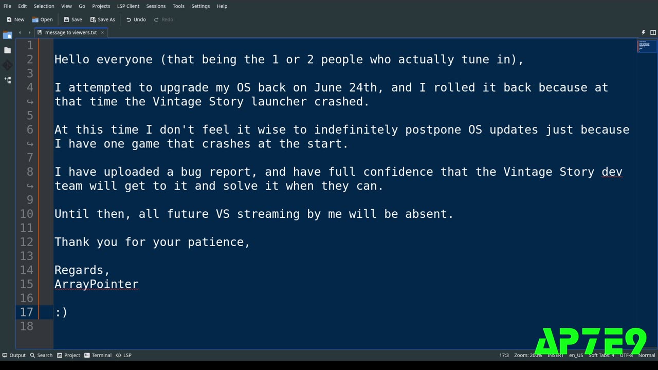 ArrayPointer's Almost Vanilla Vintage Story E6.1 - a hiccup