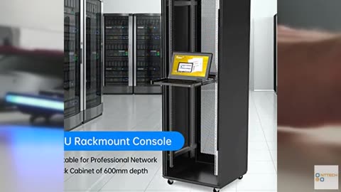 Yinker 8 Port Rack Mount KVM w/15.6 inch Monitor, VGA LCD KVM Console for 1U 19'