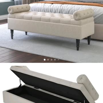 Introducing the Livingandhome 126cm Wide Velvet Upholstered Storage Bench Footstool