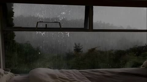Rainy Night in the Forest 🌲 | Sleep Deeply with Soothing Rain / Relax / Rain and Thunder on Window