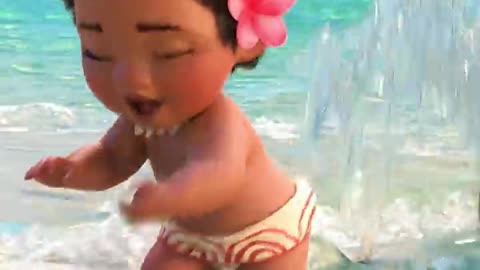 “¡Che, mirá ese momentazo de Moana bebé con el mar y el Corazón de Te Fiti!”