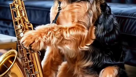SAXOFONISTA PELUDO 🐕🐕#saxophone🎷 #dog #gospel #duble #animation